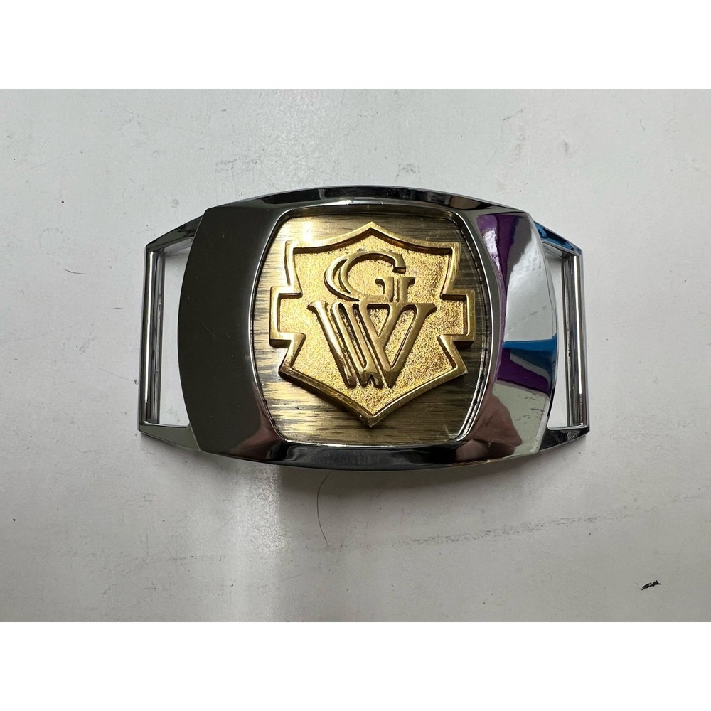 Honda Goldwing GW Belt Buckle Silver Tone With Gold Tone Emblem